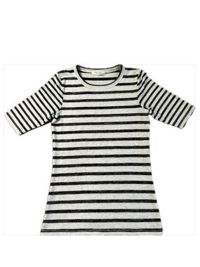 💕 NWOT Women’s Rag & Bone Knit White/Black Striped Scoop Neck S/S Top in x-small
